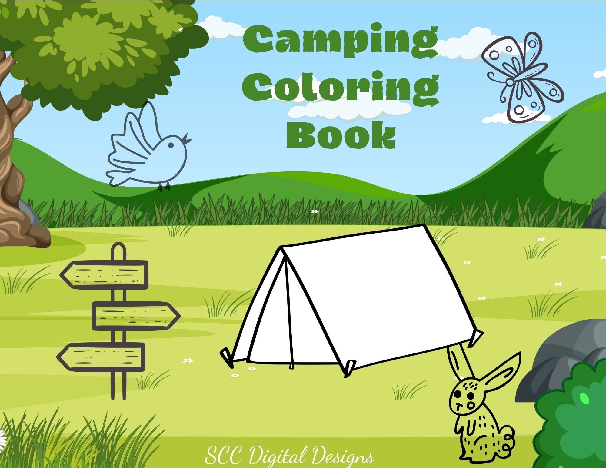 camping lantern coloring page