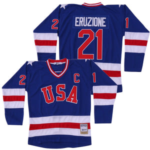 MIKE ERUZIONE #21 TEAM USA MIRACLE ON ICE JERSEY