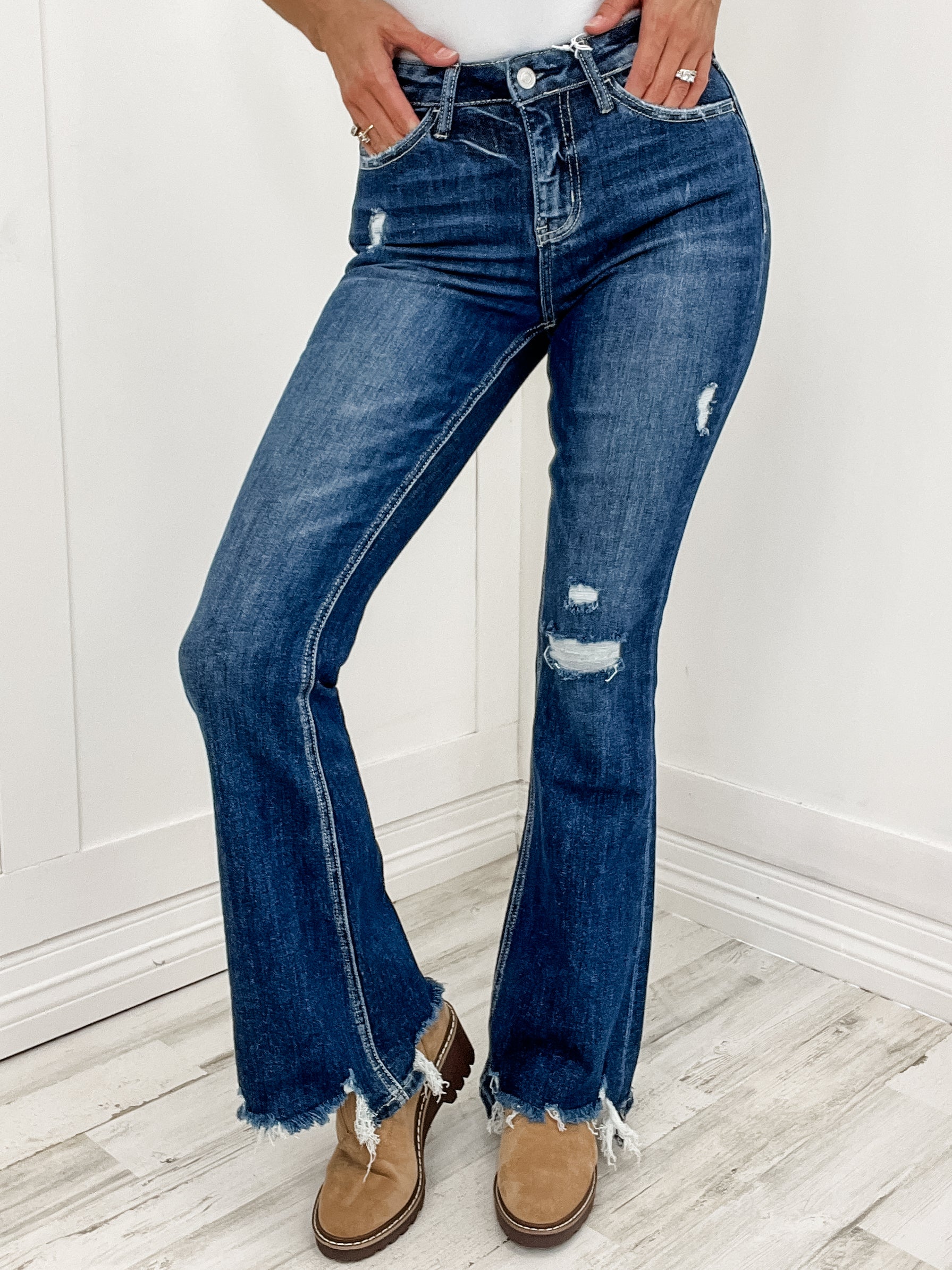 Vervet LAINEY High Rise Kick Flare Denim Jeans