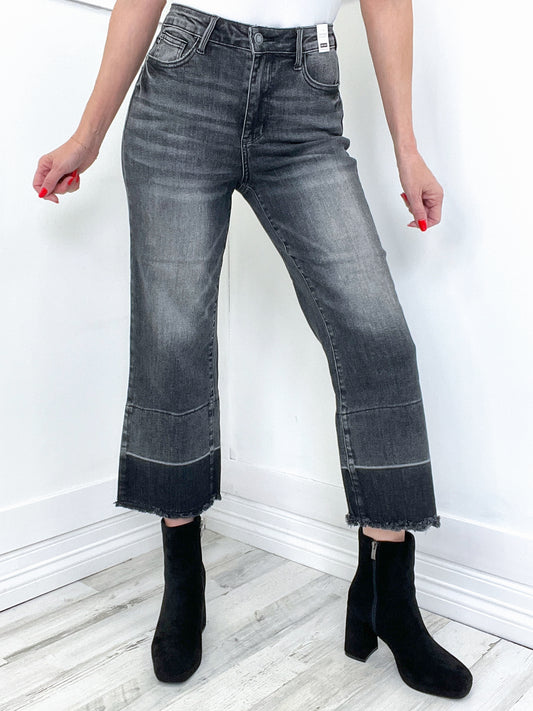 The Millie High Waisted Judy Blue Tummy Control Dyed Wide Crop Jean in –  Emma Lou's Boutique