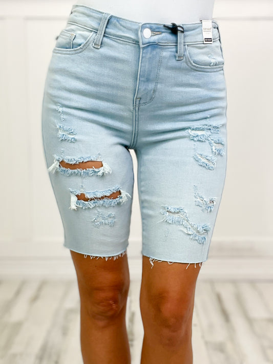 Judy Blue High Waist Tummy Control Double Button Bermuda Shorts – Emma  Lou's Boutique