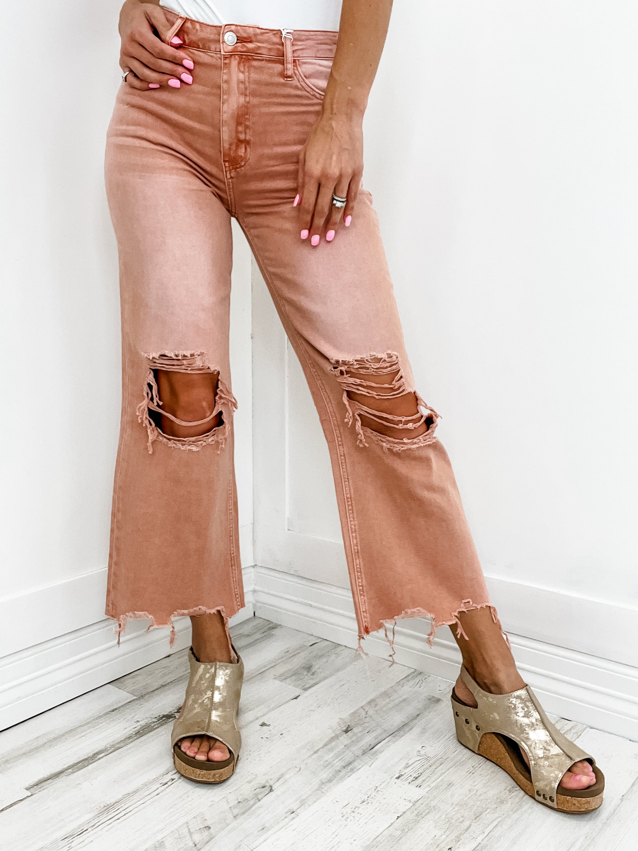 One in a Melon - 90's Vintage Crop Flare Pants in Brandied Melon – The  Shelby Company Tennessee