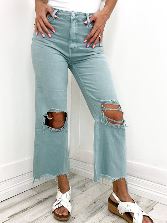One in a Melon - 90's Vintage Crop Flare Pants in Brandied Melon