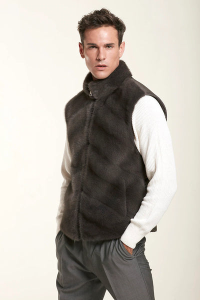 Men mink fur vest