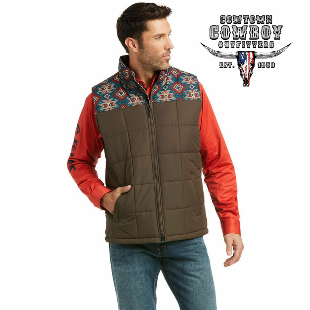 Men's Banyan Bark/Southwest Crius Insulated Vest By Ariat 10037546