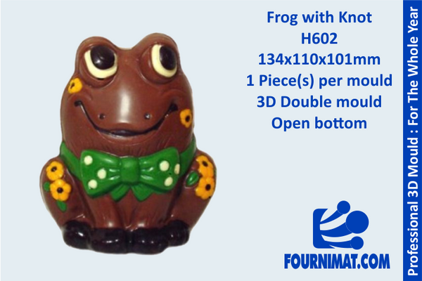 H602 Frog With Knot 134mm Plastic Chocolate Mold Fournimat Moulds
