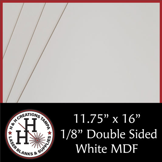 1/8 Premium Double-Sided White MDF/HDF Draft Board 11.75 x 19