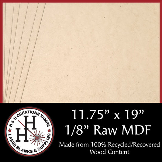 1/8 Raw Premium MDF Draft Board - Without Slick Finish - 11.75 x 16