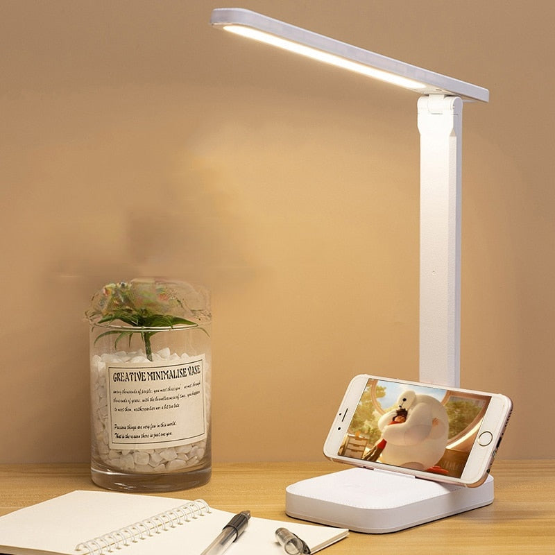 Xpoko Table Lamp Eyes Protection Touch Dimmable LED Light Student Dormitory Bedroom Reading USB Rechargable Desk Lamp Special Gift