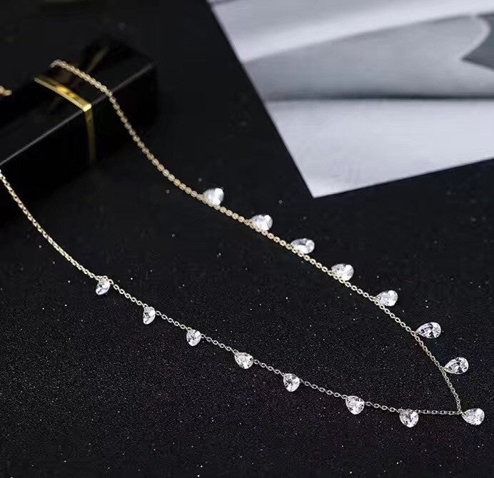 small crystal fine chain necklace – Ocean Fashion