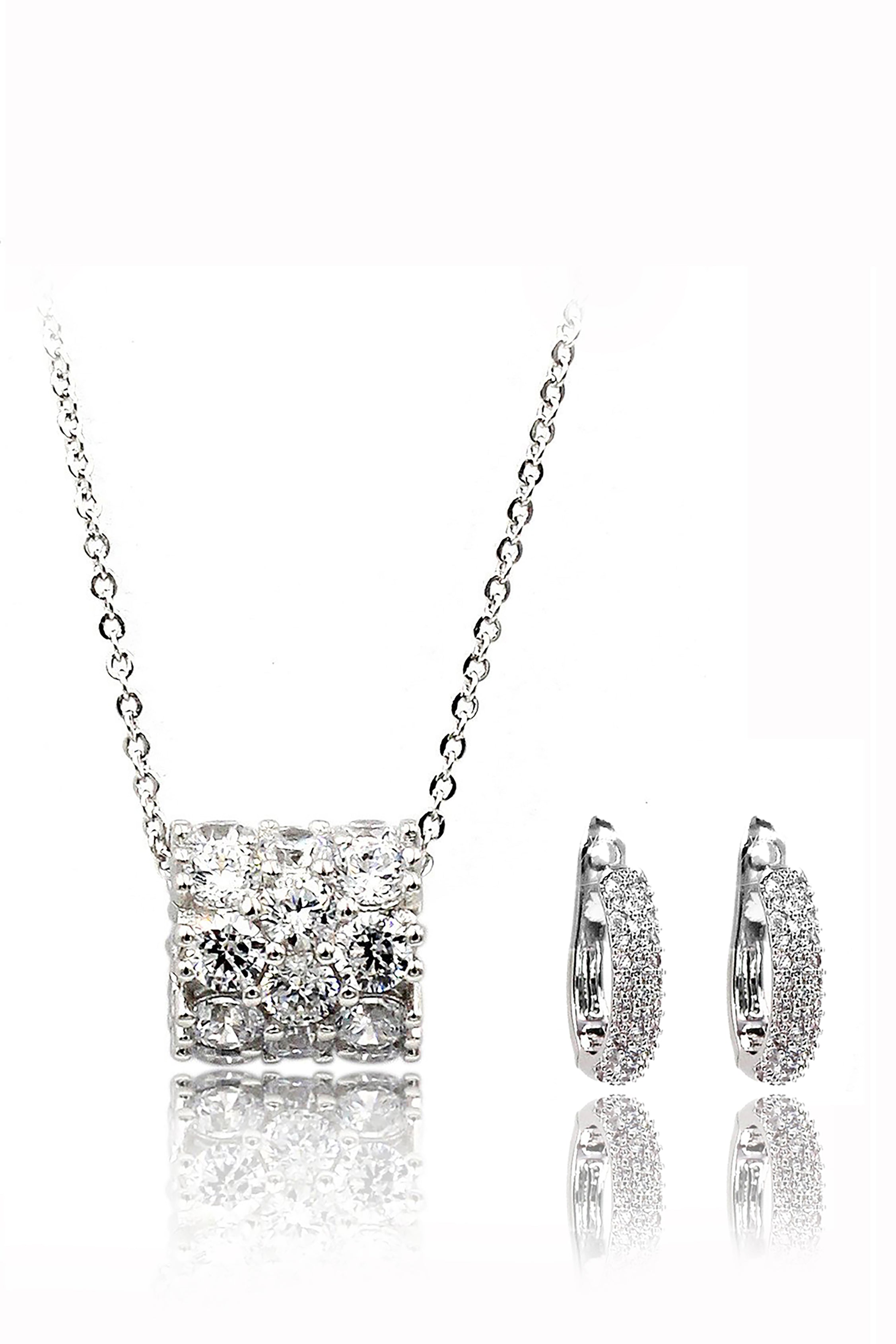 group inlaid  crystal round earrings necklace set