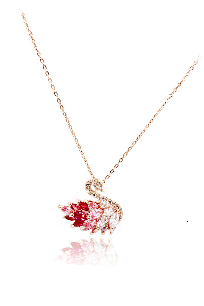 pink crystal pendant necklace