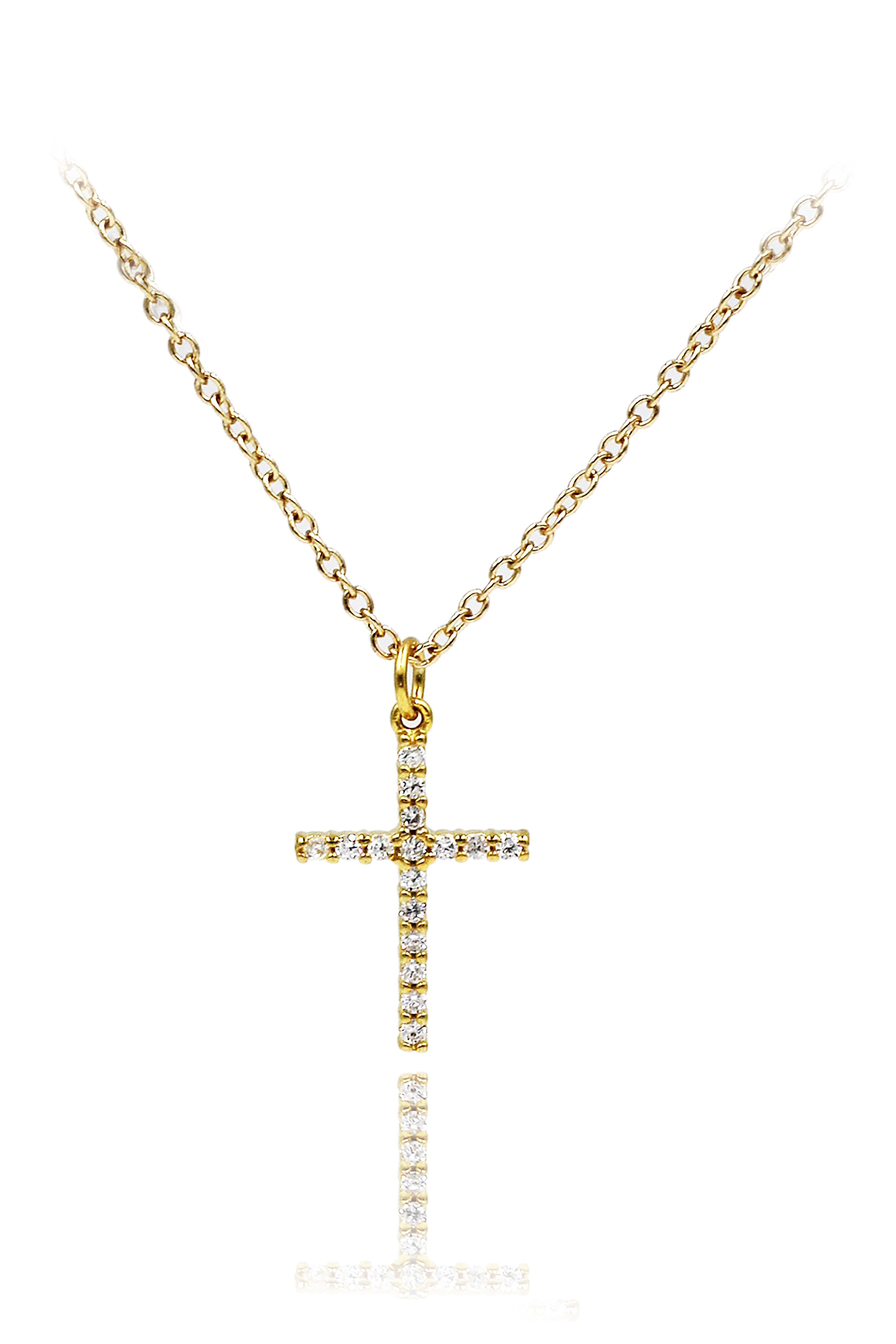 fashion cross crystal pendant necklace