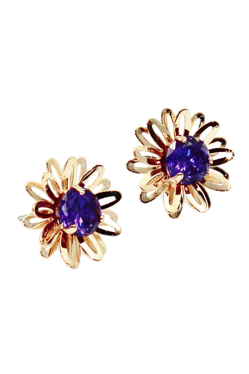 cute daisy crystal earrings – Ocean Fashion