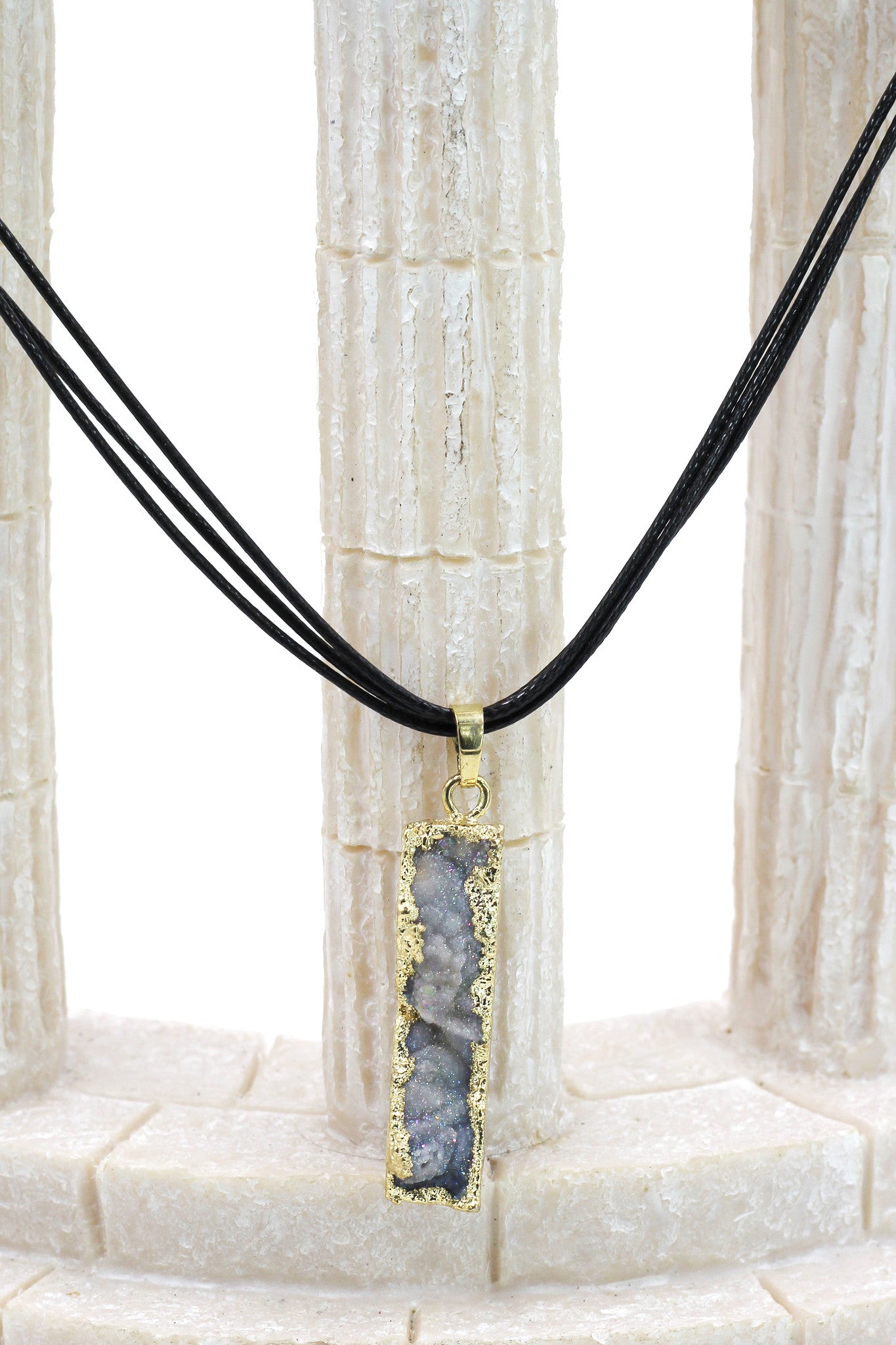 fashion shiny original marble leather necklace