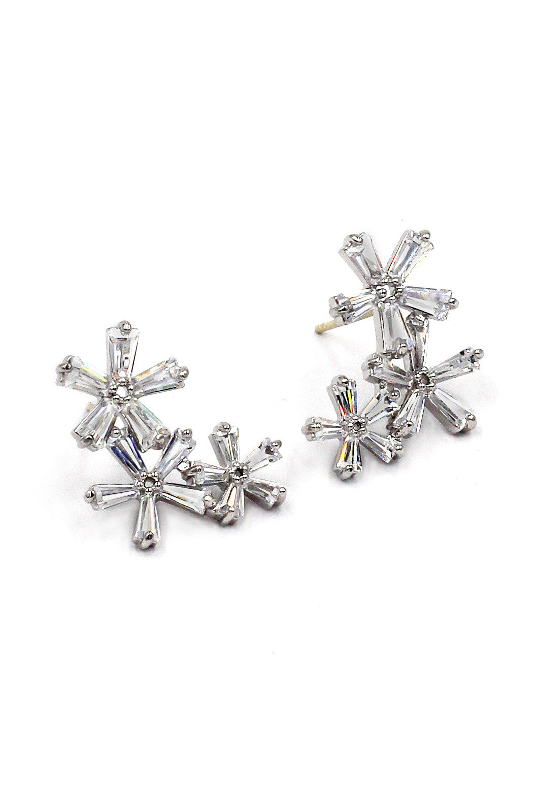 Simple flowers crystal earrings – Ocean Fashion