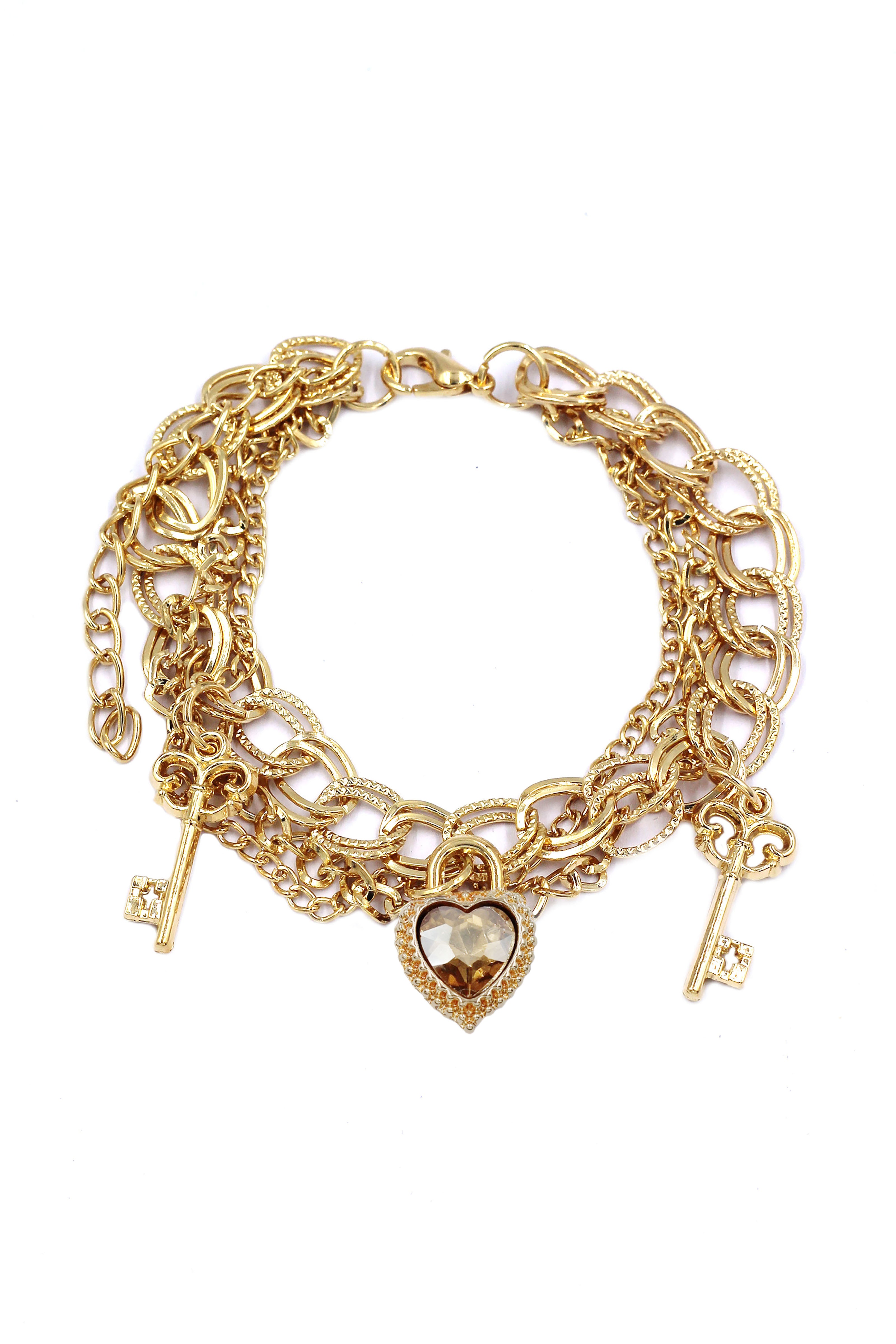 fashion love key crystal bracelet