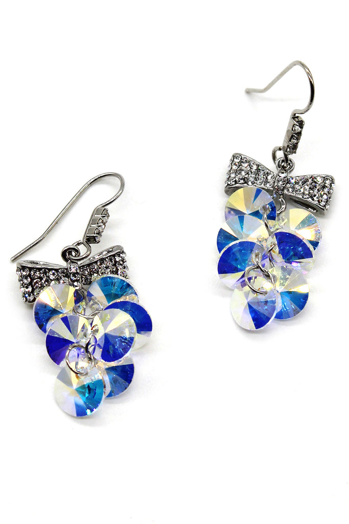 lovely bow tie swarovski crystal hook earrings – Ocean Fashion