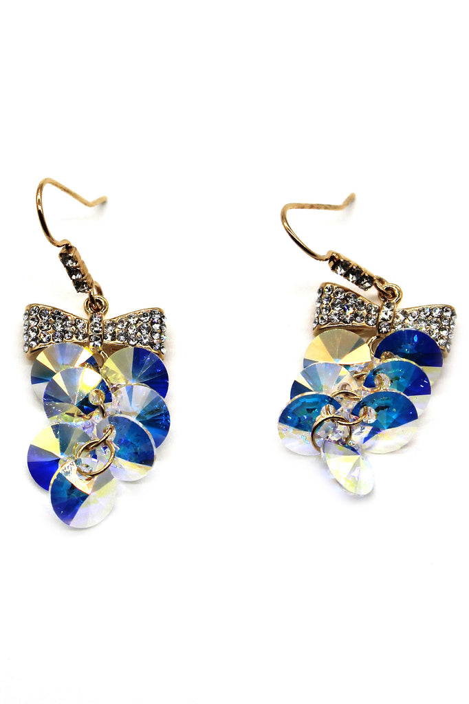 lovely bow tie swarovski crystal hook earrings – Ocean Fashion