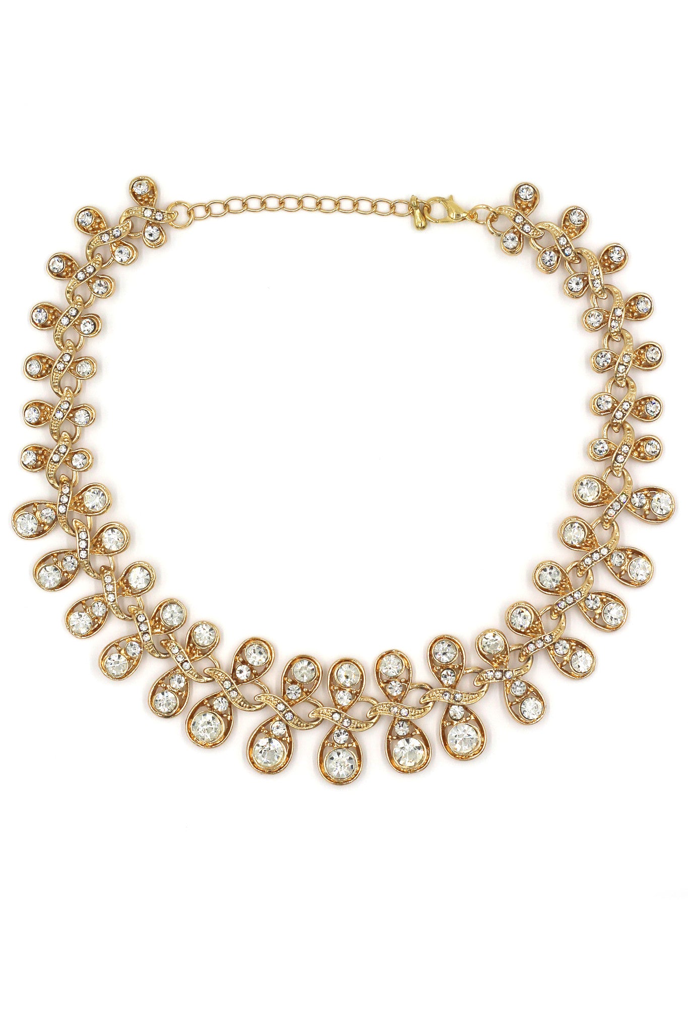 elegant golden crystal necklace