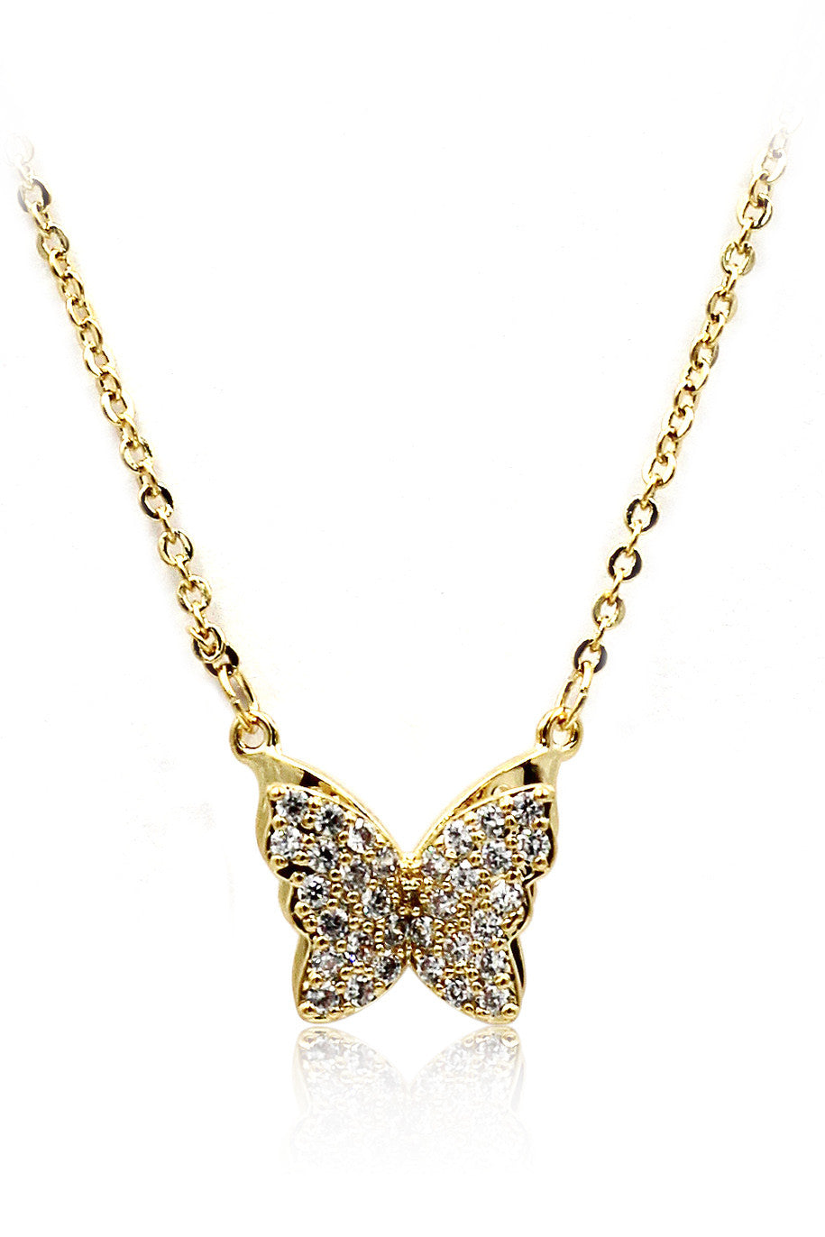 mini crystal butterfly clavicle necklace