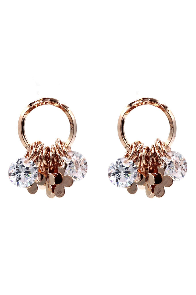 Elegant Rose gold Crystal earrings necklace set