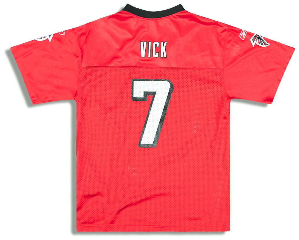 2005-06 ATLANTA FALCONS VICK #7 REEBOK REPLICA JERSEY (HOME) Y - Classic  American Sports