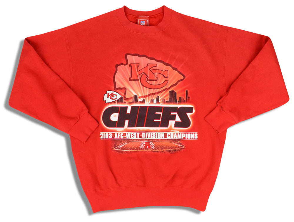 2003 KANSAS CITY CHIEFS DIVISION CHAMPIONS NFL SWEAT TOP M - Classic  American Sports