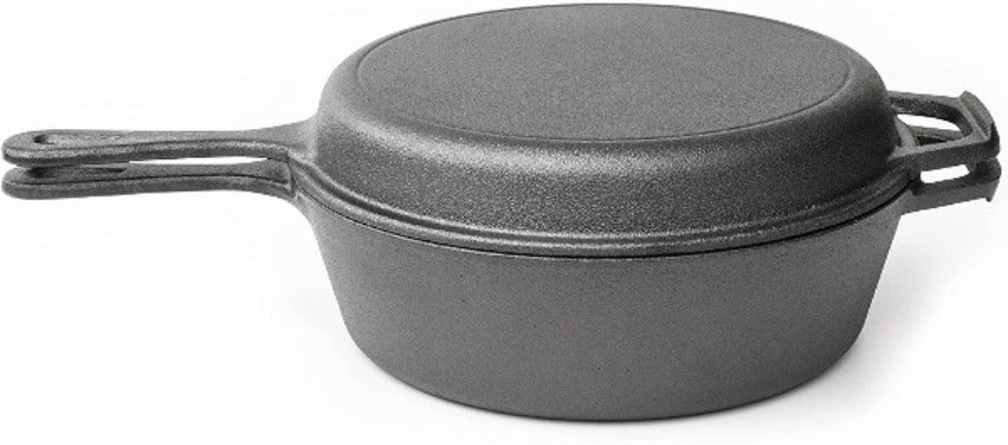 Shallow Cast Iron Casserole with Lid – Non Stick Dutch Oven Pot – Sturdy  Ovenproof Stockpot Cookware – Enamelled Cooking Pot – Blue, 5-Quart, 32cm –