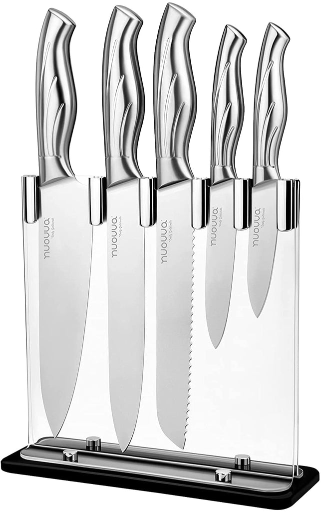 5-Piece Kitchen Knife Set with Block – YOUSUNLONG