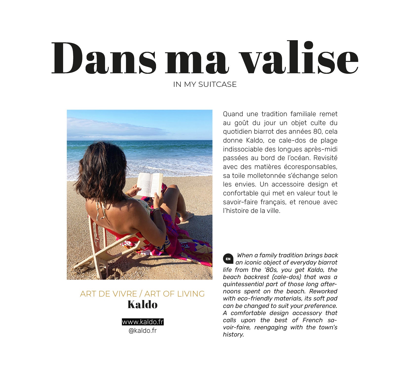 Biarritz Inspirations Dans ma valise KALDO 