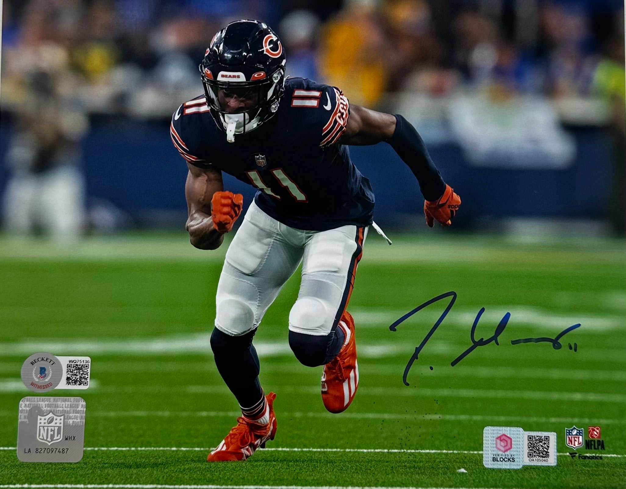 Darnell Mooney Signed Autographed Chicago Bears Custom Jersey (Beckett)