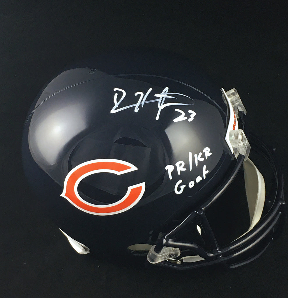 Devin Hester Chicago Bears Autographed Full-Size Replica Football Helmet,  PR/KR Goat White Inscription: BM Authentics – HUMBL Authentics