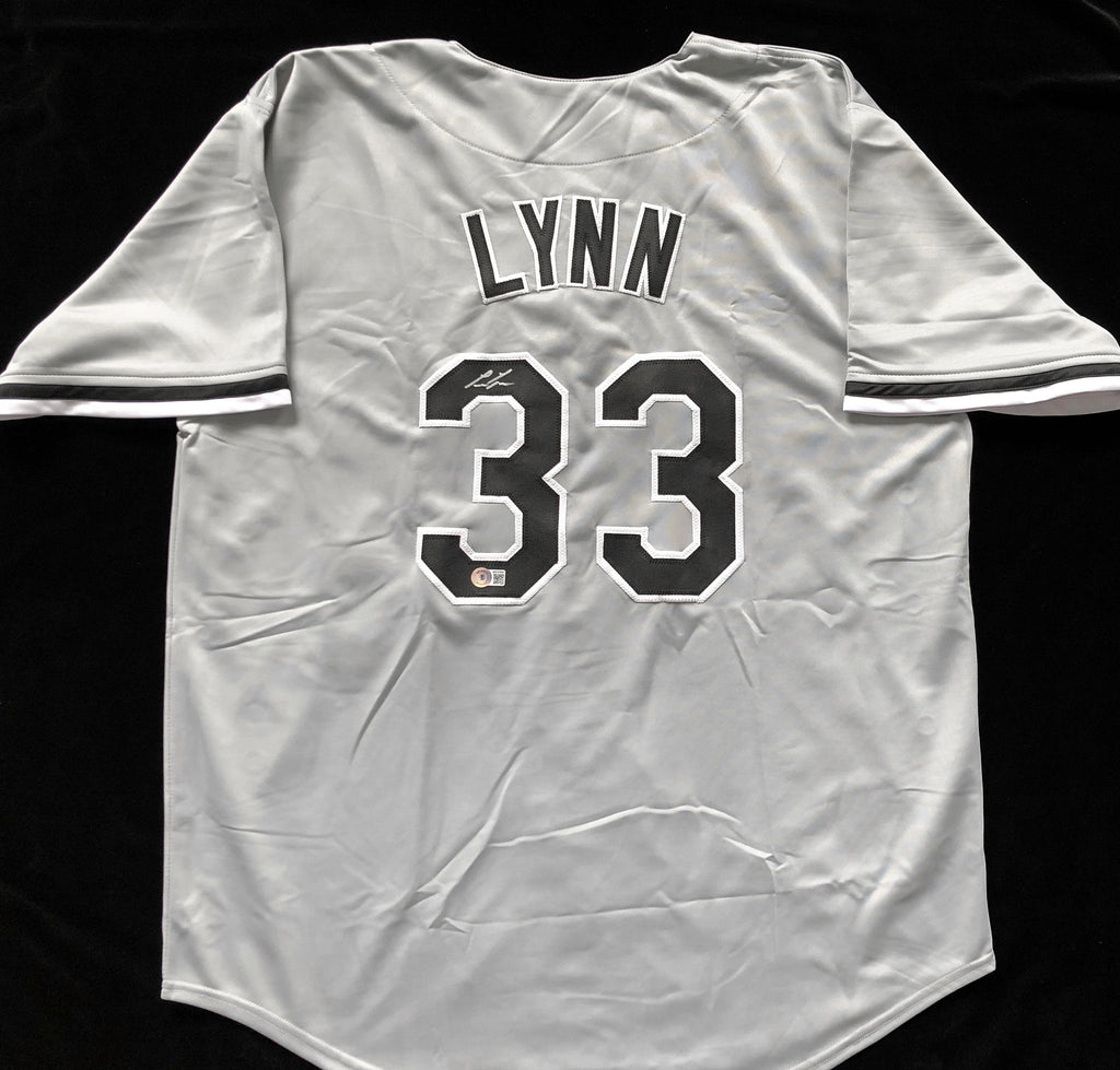 Lance Lynn Autographed White Throwback Baseball Jersey