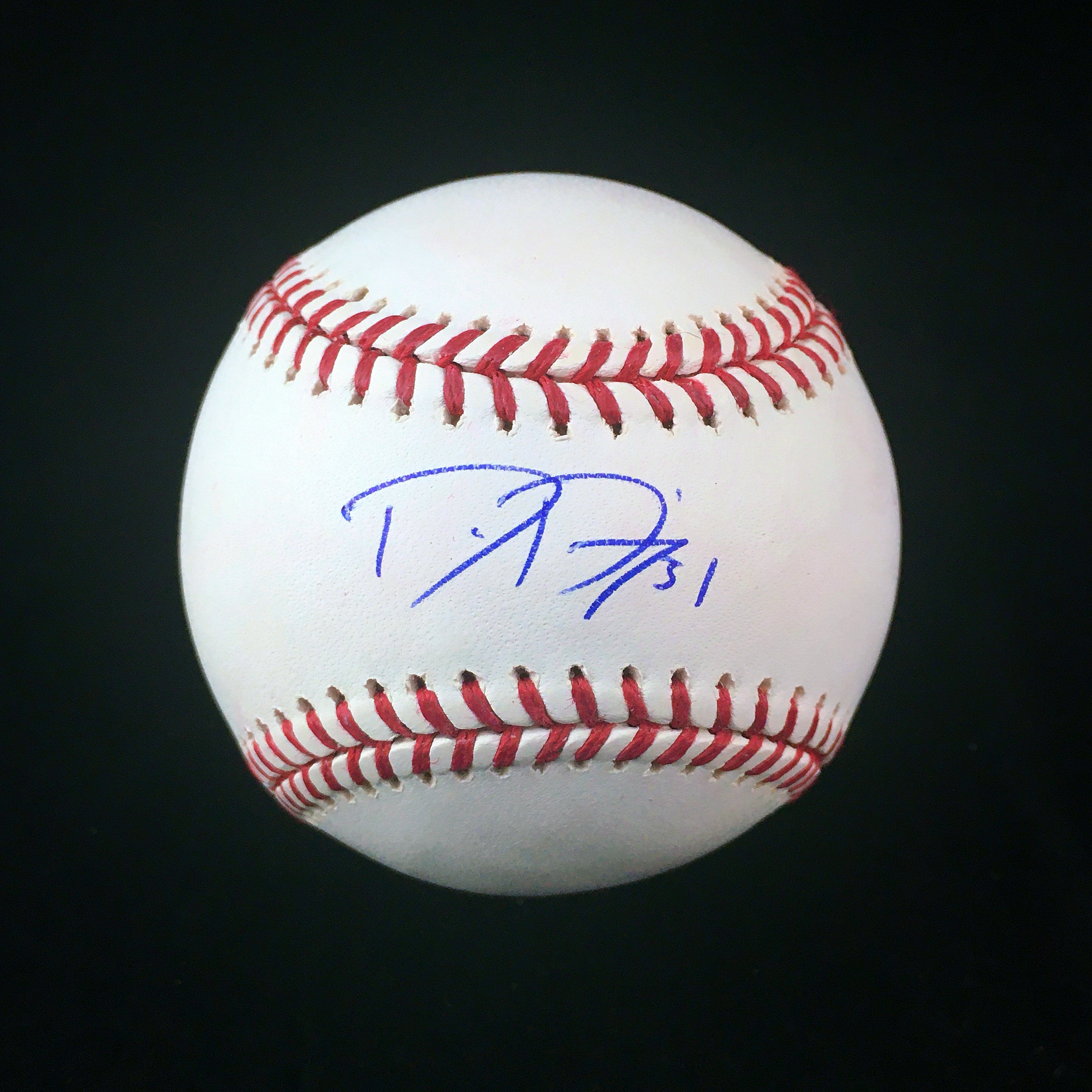 Dane Dunning Autographed White Rawlings Rookie Baseball, JSA COA
