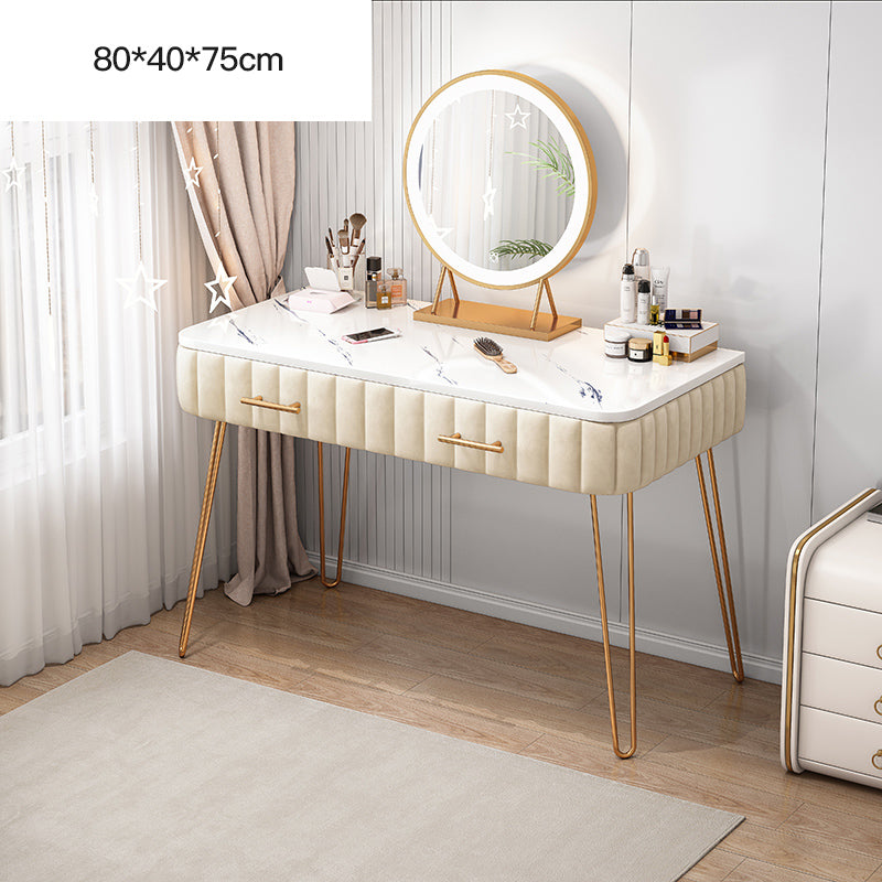 2021 new light luxury minimalist bedroom high-definition mirror small dressing table