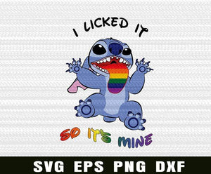 Download Funny I Licked It So It S Mine Stitch Stitch Lovers Lgbt Lgbt Gif Layered Svg