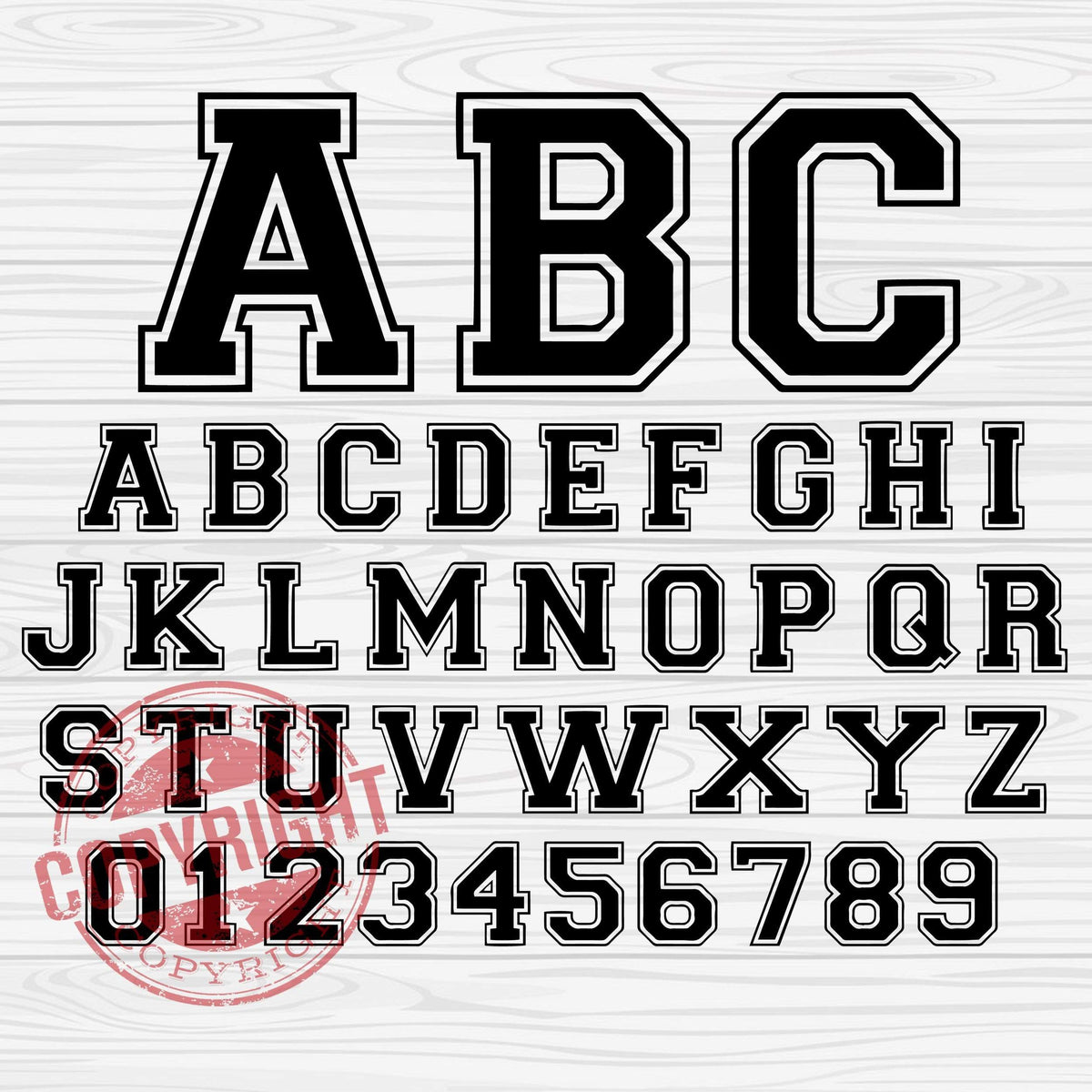 Varsity Font, College Font, Baseball Font, Varsity Alphabet, Layered S ...