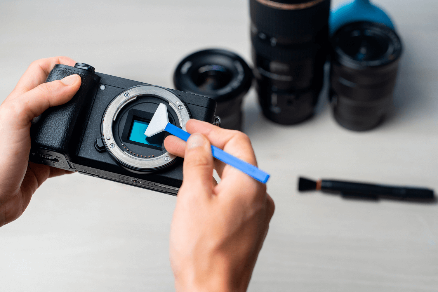 How to clean your camera sensor, step 5 - clean the sensor with the swab