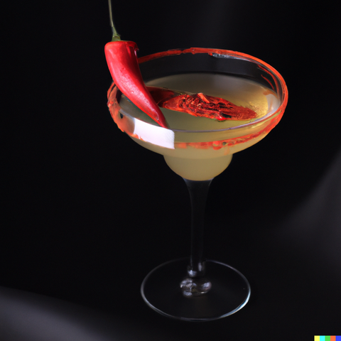 Spicy Margarita with Dehydrated Chilli