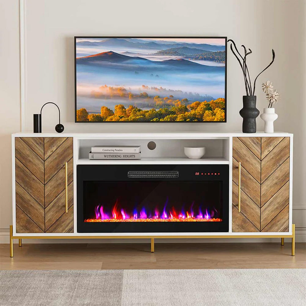 Harper Modern TV Stand with Fireplace