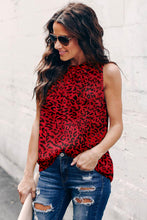 Load image into Gallery viewer, Leopard Print Ruffled Neck Tank Top
