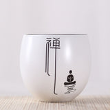 1 PCS 100ml Japanese Style Ceramic Teacup Handmade Zen Meditation White Porcelain Tea Cup