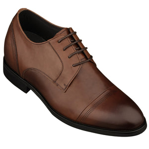 Elevator Dress Shoes – Brown Leather Oxford Men's Dress Shoes That