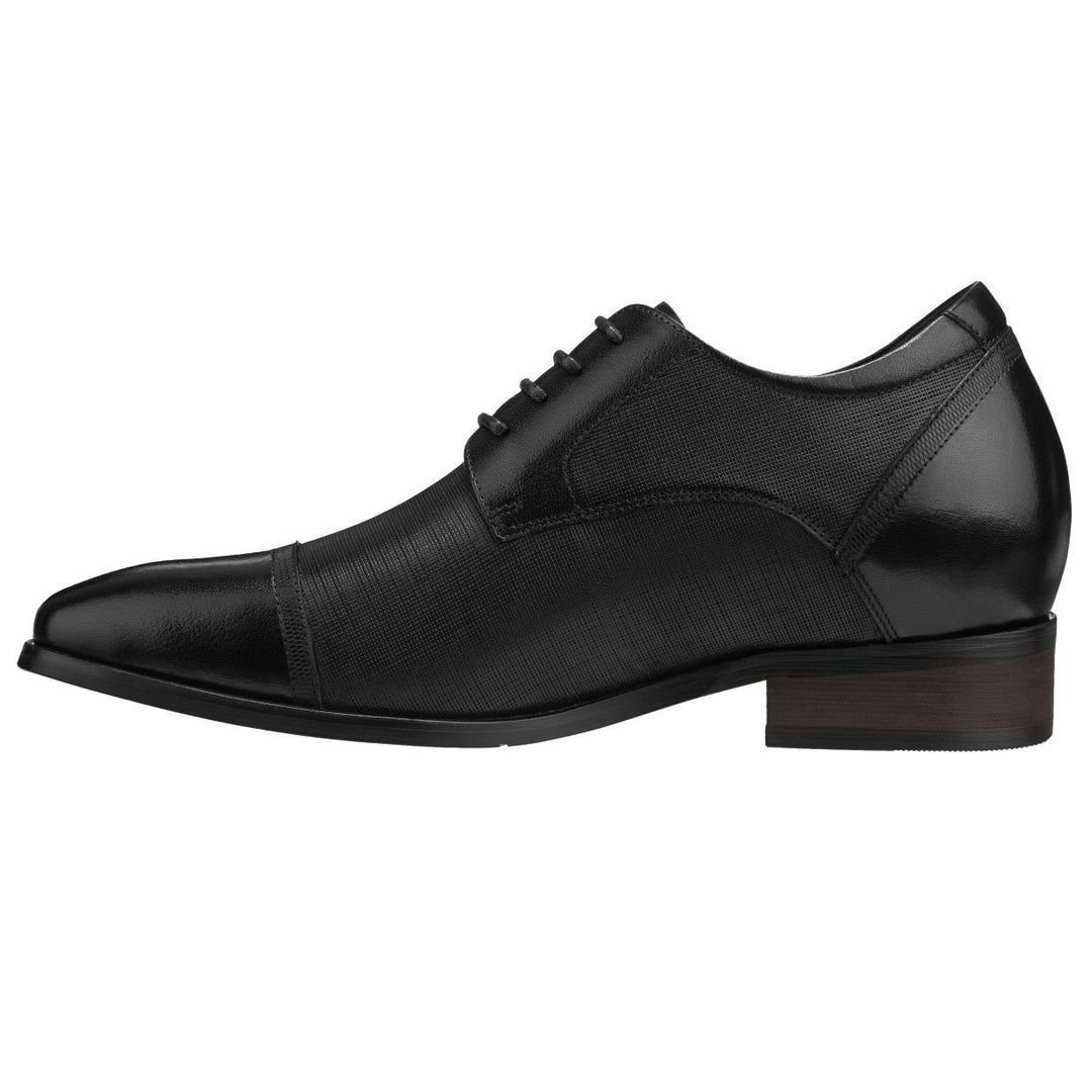 CALTO 3.2 Inches Elevator Height Increasing Black Cap Toe Lace Up ...