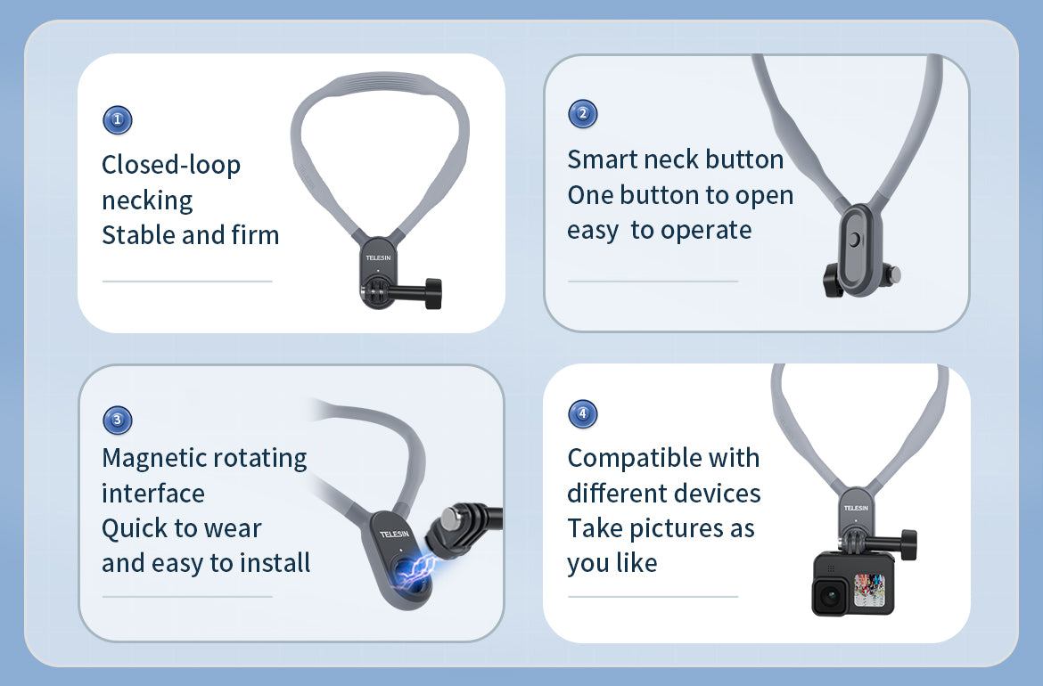 TELESIN Magnetic Neck Holder Mount