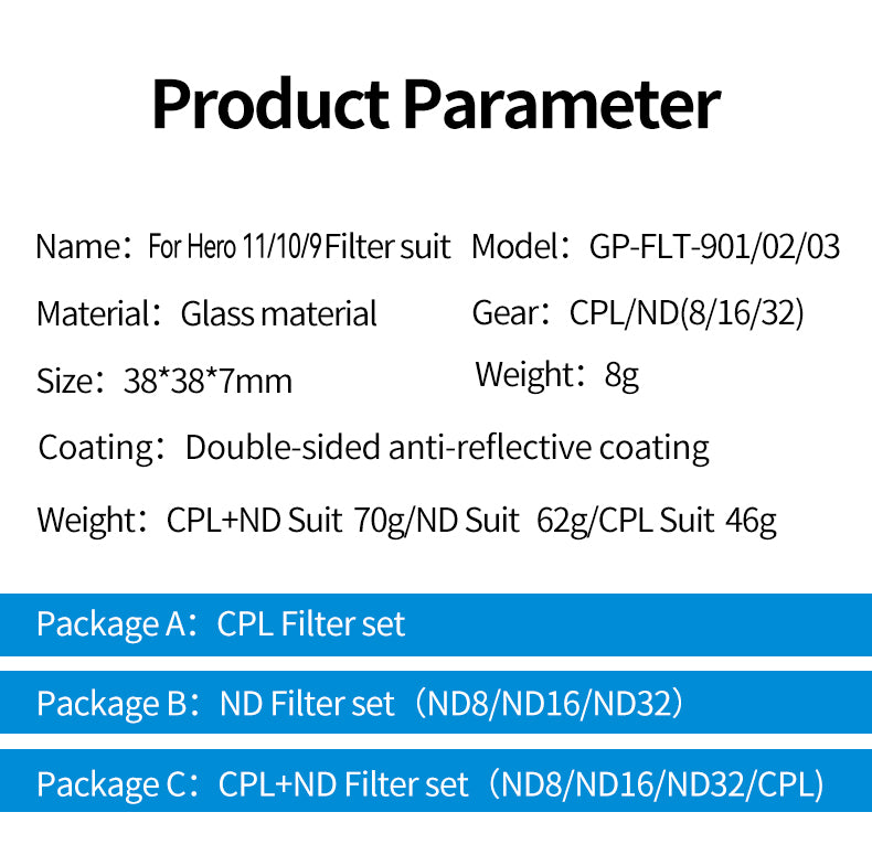 TELESIN CPL Filter for GoPro 11/ 10/9