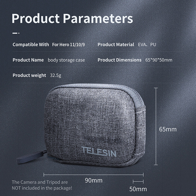 TELESIN Handheld Protector Carrying Cloth Semi-hard Case for GoPro 9/10