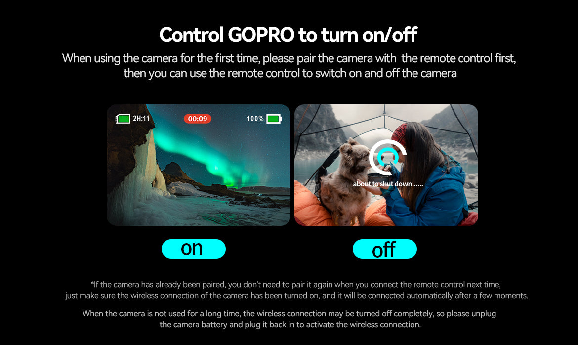 Télécommande TELESIN 80M Wifi pour GoPro Hero 8 7 6 5 4 – GLORYMAGE