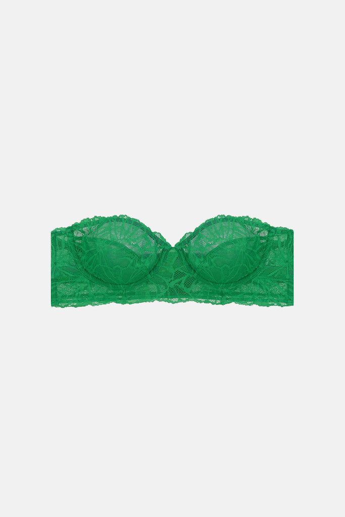 Mia Graphic Lace Underwire Bra - Green